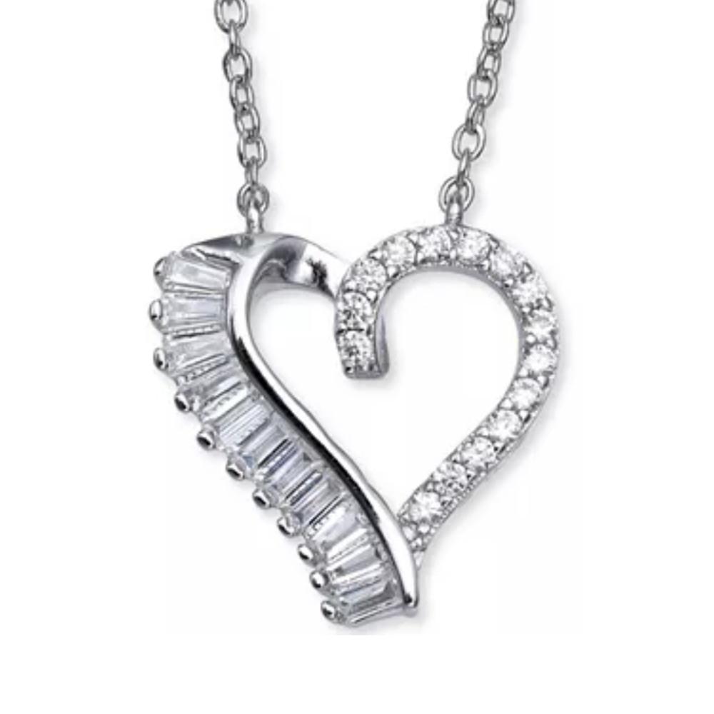 Giani Bernini CZ Open Heart 18" Pendant Necklace